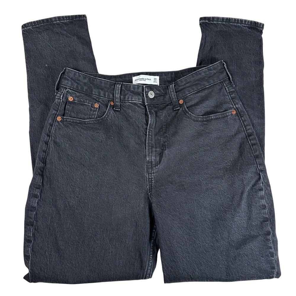 Abercrombie & Fitch Curve Love High Rise Straight Jeans Black 28 Long Women Tall